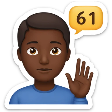 Make a person say 61 and make a bubble of him saying 61 sticker