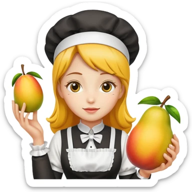 Mango dressed as a maid sticker