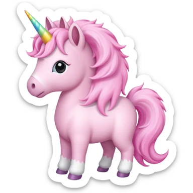 unicórnio rosa pastel fofo sticker