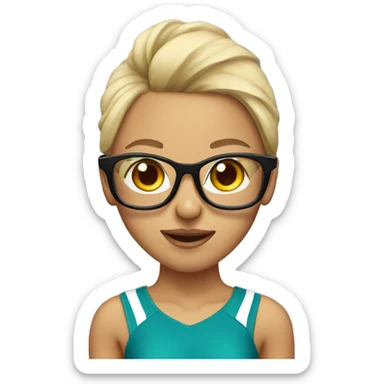 Cheerleader with glasses sticker