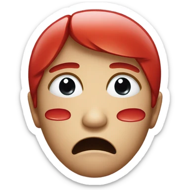 Smiling face crying red tears sticker