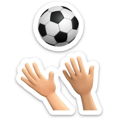 A throw in in soccer, I want to show 2 hands throwing a football sticker