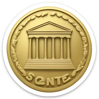 moneda con las letras SC en el centro sticker