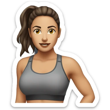 Brunette at gym sticker