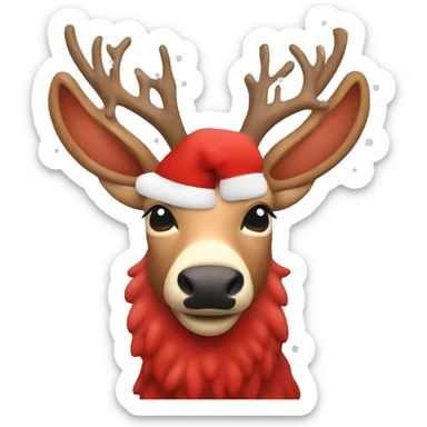 Red asthetic Christmas deer sticker