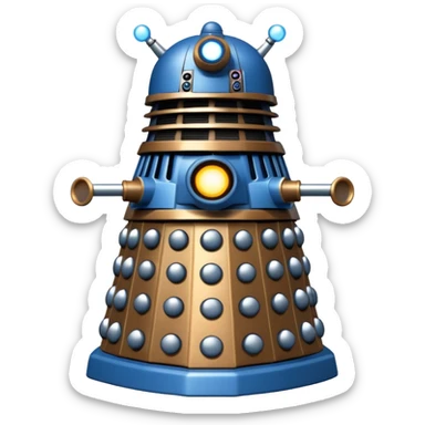 dalek silver, blue and bronze sticker