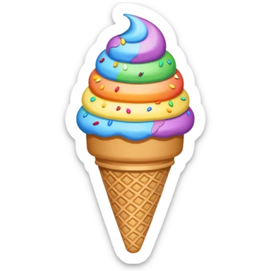 Ice cream cone with rainbow sprinkles sticker