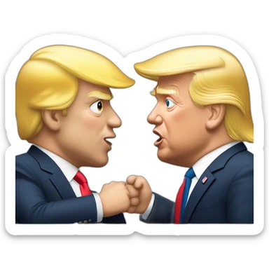 Emmanuel Macron et Donald Trump faisant un bisou sticker