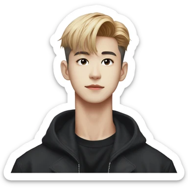 Jung wooyoung from Ateez with black cat sticker