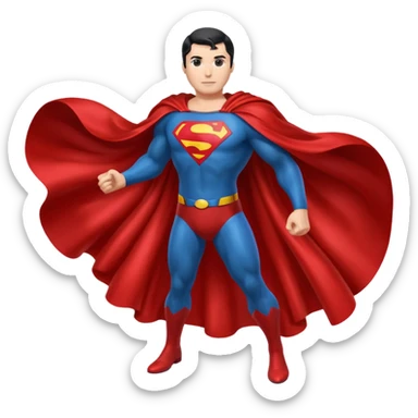 red cape of superman sticker