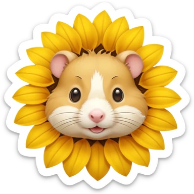A sunflower with a hamster face 🌻🐹 sticker