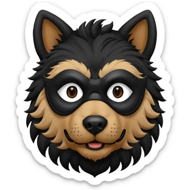 Black dog man sticker