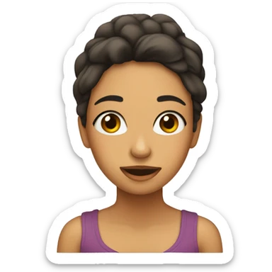 una chica morocha durmiendo  sticker