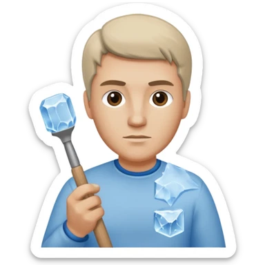 Sculptor with chisel & mallet,Ice Sculptors. sticker