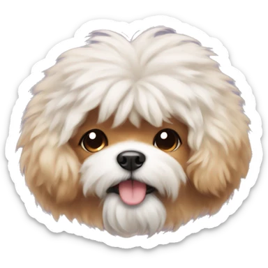 fluffy dog with bow sticker
