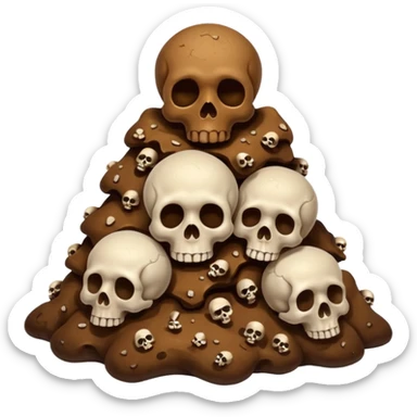 ((poop emoji))with bones and 3 skulls sticker