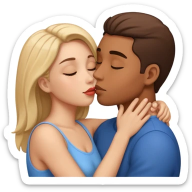Yo y mi novia dandonos un beso sticker