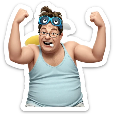 smiling boy in glasses indoors sticker