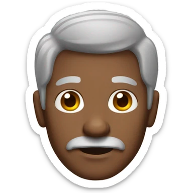 Grandpa with hair and grey hair brown skin sticker