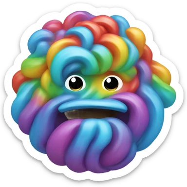 A rainbow yeti poop swirl emoji sticker