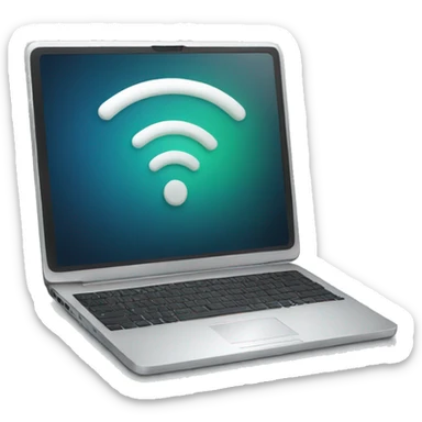 laptop with wifi sticker
