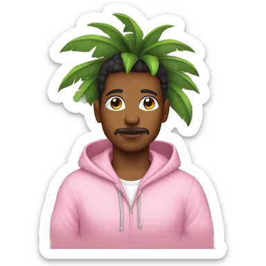 Pink palm puff hoodie  sticker