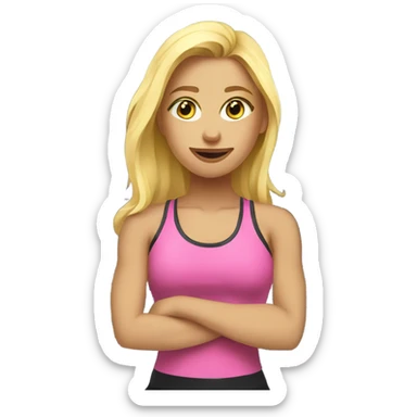 Blonde girl at the gym sticker