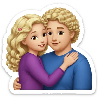 small white blonde girl kissing obese curly hair blonde white man sticker