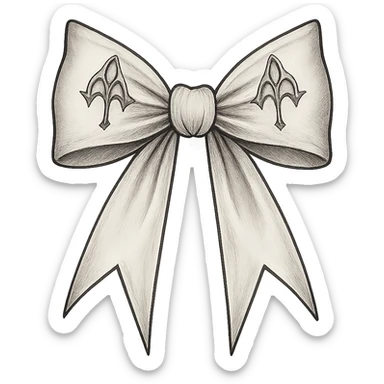 white gothic bow sticker