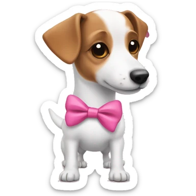 Jack russel bum with pink bow sticker