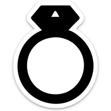 golden ring, minimal flat icon, simple sticker