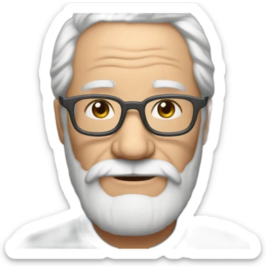 grandpa white glasses 50 years old gray beard sticker