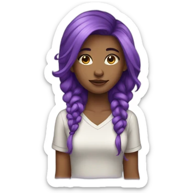 girl purple hair sticker