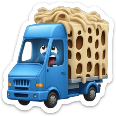 Scream dans un camion bleu sticker