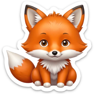 Cute baby fox, cute eyes sticker