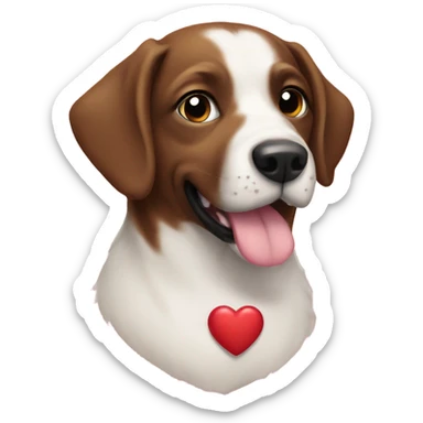 Dog love heart sticker