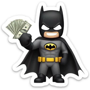 Batman offering money facing left sticker