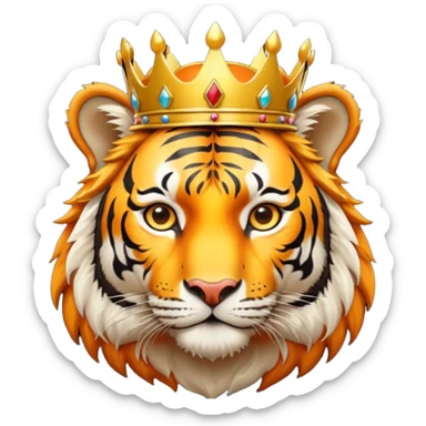 Bengal tiger with crown sticker