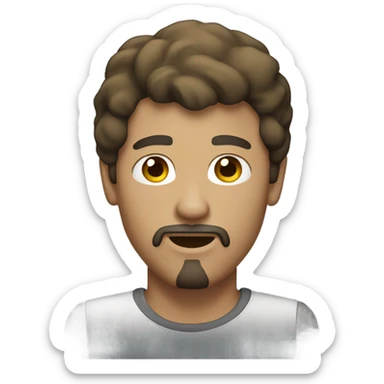 Light skin brunette guy with goatee and mullet sticker