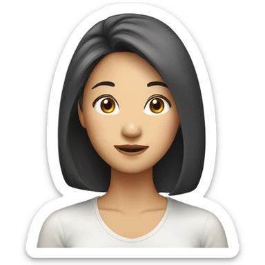 Asian lady with chin hair sticker