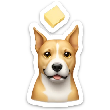 dog with the butter on him sticker