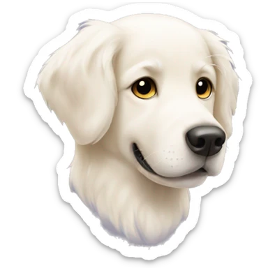 White golden retriever with heart eyes sticker