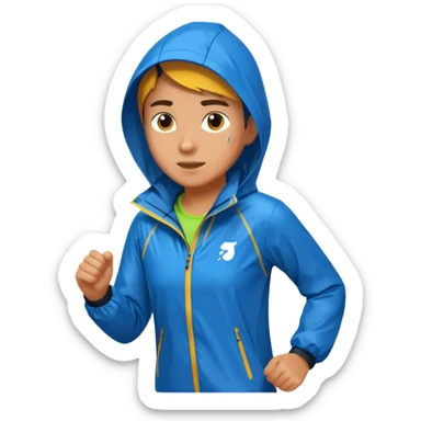 Runner in rain sticker