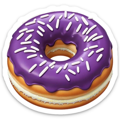 purple donut with white sprinkles sticker