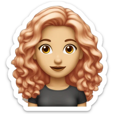 Mujer 40 años cabello rojo ladino ojos cafés grandes  sticker
