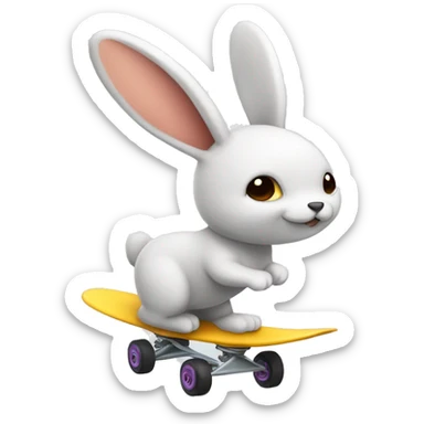 Conejos volando en patineta sticker