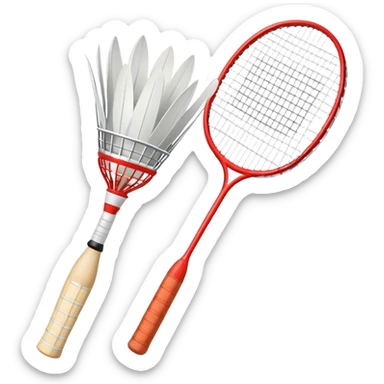 Just Shuttlecock and badminton racket sticker