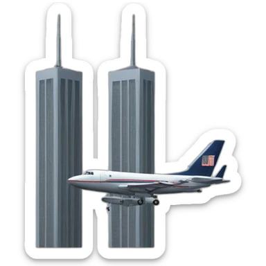 Twin towers planes sticker