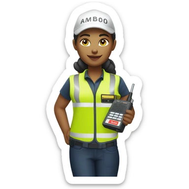 Female airport worker  sticker