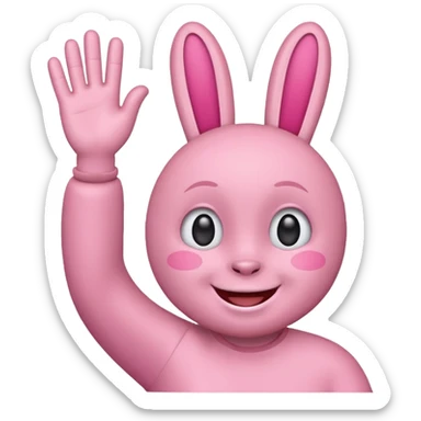 Labubu smiling character waving sticker